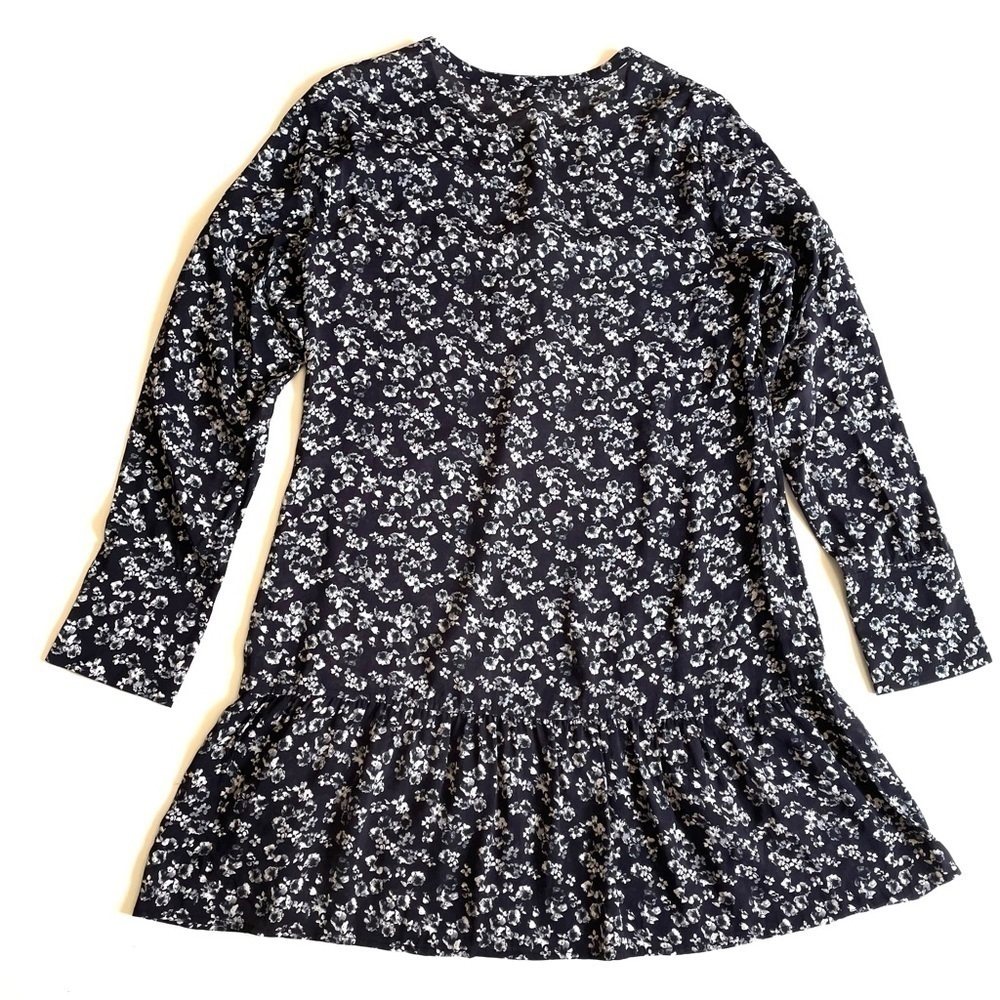 MICHAEL stars black floral long sleeve peplum dress size small - Picture 2 of 12